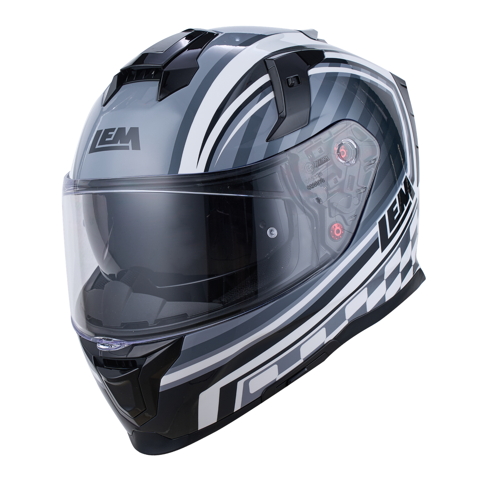 LEM VZN Race Flag Grey Helmet
